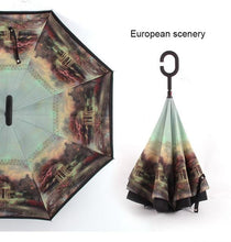 Load image into Gallery viewer, C Handle Windproof Reverse Folding Umbrella