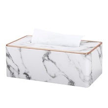 Load image into Gallery viewer, Marble Golden rim Tissue Box
