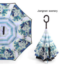 Load image into Gallery viewer, C Handle Windproof Reverse Folding Umbrella
